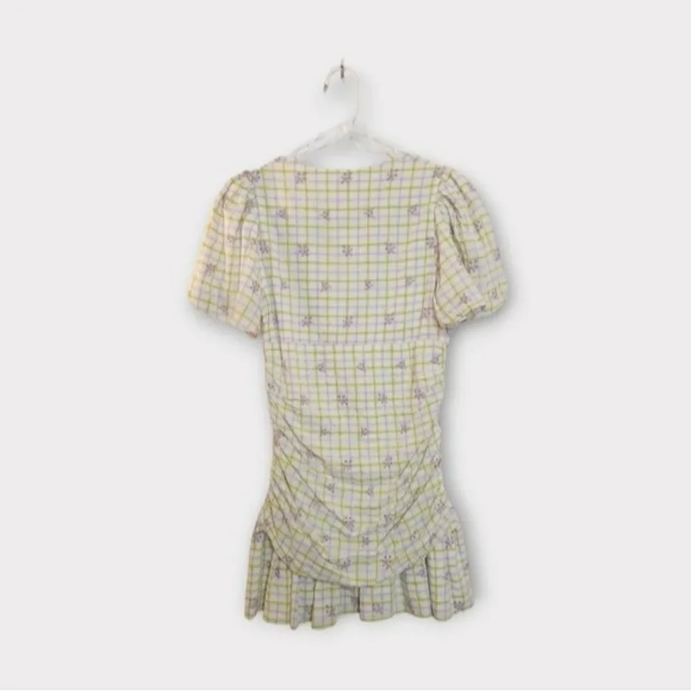 Zara Yellow and White Plaid Mini Dress - Picture 4 of 5